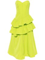 Marchesa Notte robe en taffetas à coupe mi-longue - Vert