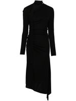 Victoria Beckham robe mi-longue froncée à coupe mi-longue - Noir