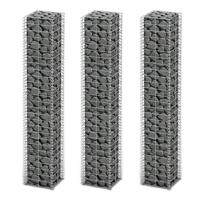 VidaXL 3-delige schanskorfset 25x25x150 cm gegalvaniseerd draad