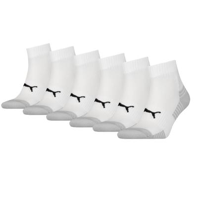 Puma Sport Cushioned Quartersokken Light 6-pack Wit-43/46