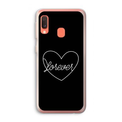 Forever heart black: Samsung Galaxy A20e Transparant Hoesje