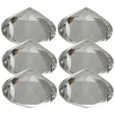 Ostaria Diamanten - 6x - D8 cm - transparant glas - namaak edelstenen - hobby / decoratie
