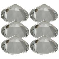 Ostaria Diamanten - 6x - D8 cm - transparant glas - namaak edelstenen - hobby / decoratie