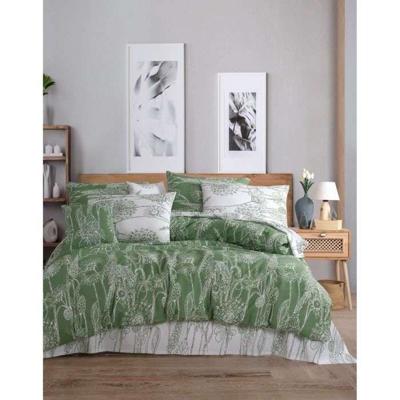 Beddengoedset - 1 dekbedovertrek 220 x 240 cm + 2 kussenslopen 60 x 60 cm - 100% versterkt katoen - Groen