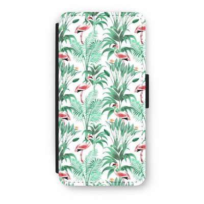 Flamingo bladeren: iPhone 8 Flip Hoesje