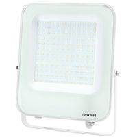 LED Bouwlamp - LED Schijnwerper - Aigi Rekan - 100 Watt - Helder/Koud Wit 6500K - Waterdicht IP65 - Rechthoek - Mat Wit - Aluminium - thumbnail