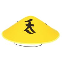 Chinese Aziatische hoed geel verkleed accessoire    - - thumbnail