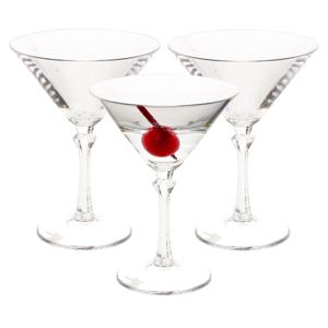 Martini cocktailglas - 6x - 20 cl/200 ml - transparant kunststof - feest cocktail glazen