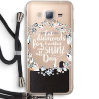 Diamonds: Samsung Galaxy J3 (2016) Transparant Hoesje met koord