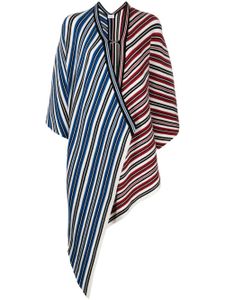 Ferragamo poncho à rayures - Rouge