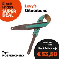 Levy's MGS317BKE-BRG Lederen Gitaarband met Suède Overlay - Aanbieding, op = op