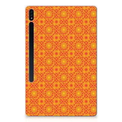 Samsung Galaxy Tab S7 Plus | S8 Plus Hippe Hoes Batik Oranje