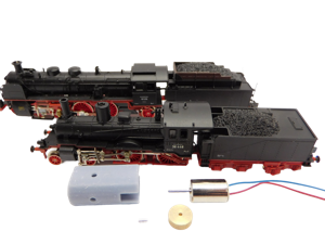 micromotor NA033F motor ombouwset voor Arnold BR 18.4 (Motor in de tender), BR 18.5 , BR36, S 3/6 (Motor in de tender), KPEV P4, SNCF 231, SNCB reeks 3649