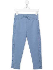 Emporio Armani Kids pantalon de jogging en coton à bande logo - Bleu