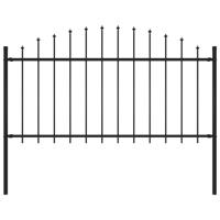 Tuinhek met speren bovenkant (1,25-1,5)x1,7 m staal zwart