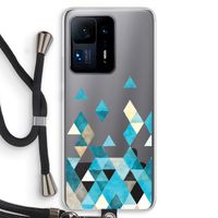 Gekleurde driehoekjes blauw: Xiaomi Mi Mix 4 Transparant Hoesje met koord