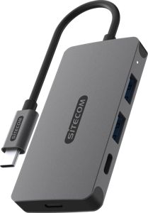 Sitecom CN-5010 interface hub USB 3.2 Gen 1 (3.1 Gen 1) Type-C 5000 Mbit/s Zwart, Grijs