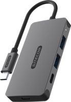 Sitecom CN-5010 interface hub USB 3.2 Gen 1 (3.1 Gen 1) Type-C 5000 Mbit/s Zwart, Grijs - thumbnail