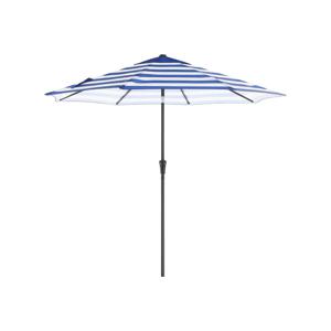 Ø 265 cm opvouwbare parasol met zwengel, Blauw + Wit