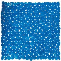 MSV Douche/bad anti-slip mat - badkamer - pvc - donkerblauw - 54  x 54 cm   -