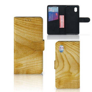 Alcatel 1B (2020) Book Style Case Licht Hout