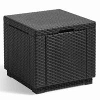 ALLIBERT JARDIN Kubustafel van geweven rotan, imitatie 60 l - 42x42x39 cm - grafiet