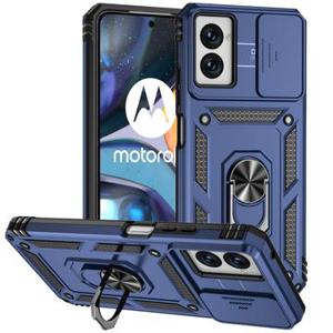 Motorola Moto G Power (2024) Rotary Ring Hybrid Case with Camera Shield - Blue