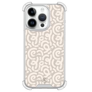 iPhone 14 Pro shockproof hoesje - Ivory abstraction