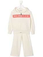 Moncler Enfant survêtement en laine vierge à logo imprimé - Blanc Moncler Enfant survêtement en laine vierge à logo imprimé - Blanc