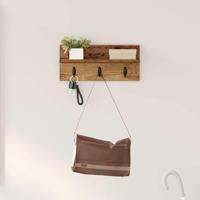 Wandgemonteerde kapstok Oud hout 40 x 10.5 x 18 cm Bewerkt hout