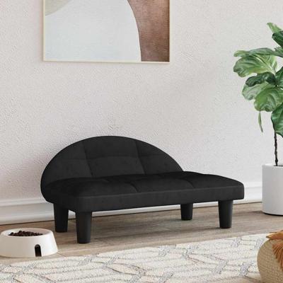 VidaXL Hondenmand 70x52x30 cm fluweel zwart VidaXL Hondenmand 70x52x30 cm fluweel zwart