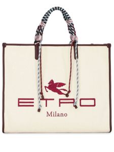 ETRO sac cabas à logo brodé - Tons neutres