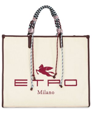 ETRO sac cabas à logo brodé - Tons neutres