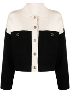 SANDRO cardigan bicolore en maille - Blanc