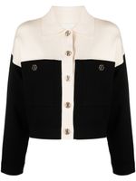 SANDRO cardigan bicolore en maille - Blanc - thumbnail