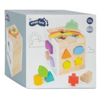 Small Foot houten vormenstoof kubus regenboog,