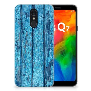 LG Q7 Bumper Hoesje Wood Blue