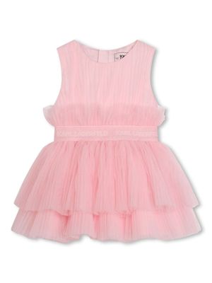 Karl Lagerfeld Kids robe à jupe plissée - Rose