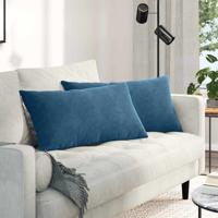 VidaXL Sofa kussens 2 stuks blauw 80 x 40 cm cordstof