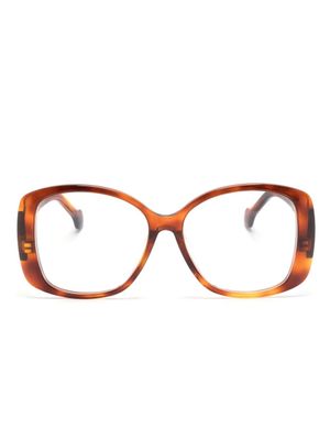 Gucci Eyewear lunettes de vue carrées à effet écailles de tortue - Marron