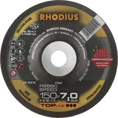 Rhodius 210657 Afbraamschijf Diameter 150 mm Boordiameter 22.23 mm RVS, Staal, Gegoten 1 stuk(s)