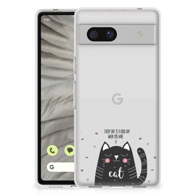 Google Pixel 7A Telefoonhoesje met Naam Cat Good Day Google Pixel 7A Telefoonhoesje met Naam Cat Good Day
