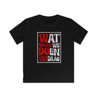 T-shirt regular zwart - kids - Rood wit - Wat gaan doen vandaag