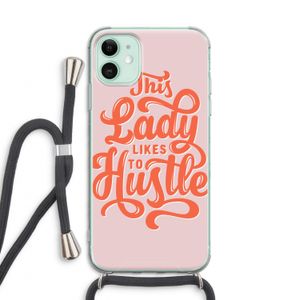 Hustle Lady: iPhone 11 Transparant Hoesje met koord