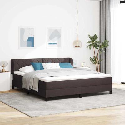 Boxspringbed met matras stof donkerbruin 180x200 cm