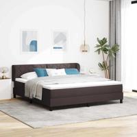 Boxspringbed met matras stof donkerbruin 180x200 cm