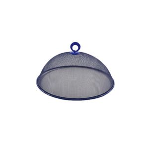 Metalen vliegenkap/voedselkap blauw rond 30 cm