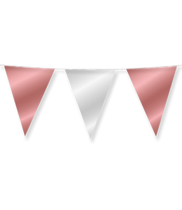 Folie Vlaggenlijn Roségoud/Zilver (10m)