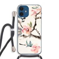 Japanse bloemen: iPhone 12 Transparant Hoesje met koord