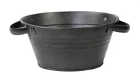 Zinken pot met handvat vintage d23h11 zwart